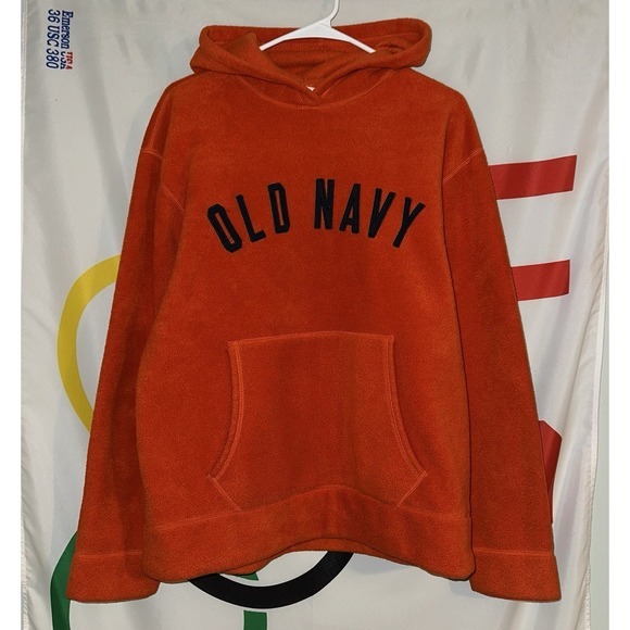 Old Navy Other - Old Navy Fleece Hoodie‎ Mens Medium Orange Vintage Y2K